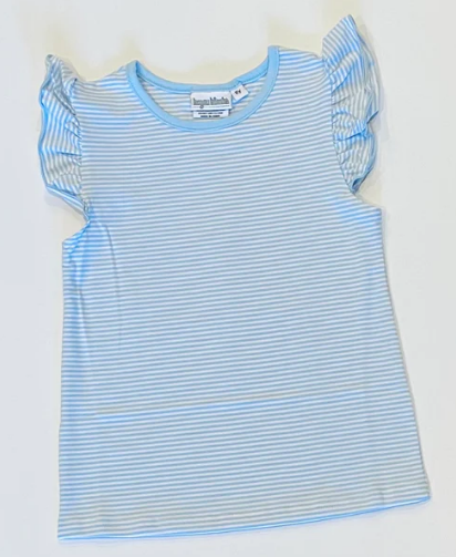 - Pre- Order - Embroidery Stripe Flutter Shirt