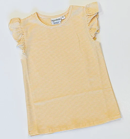 - Pre- Order - Embroidery Stripe Flutter Shirt