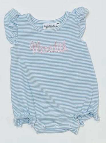- Pre- Order - Embroidery Stripe Flutter Bubble