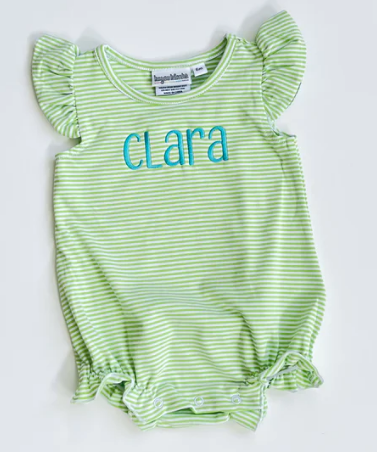 - Pre- Order - Embroidery Stripe Flutter Bubble