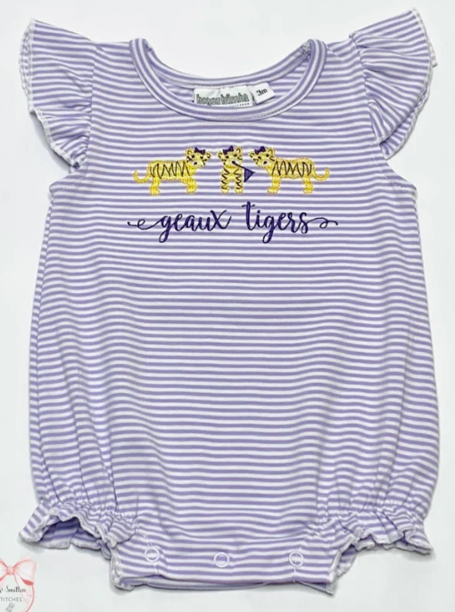- Pre- Order - Embroidery Stripe Flutter Bubble