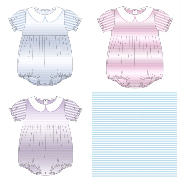 - Pre- Order - Embroidery Stripe Collar Bubble