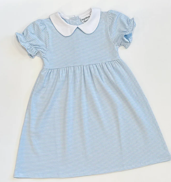 - Pre- Order - Embroidery Stripe Collar Dress