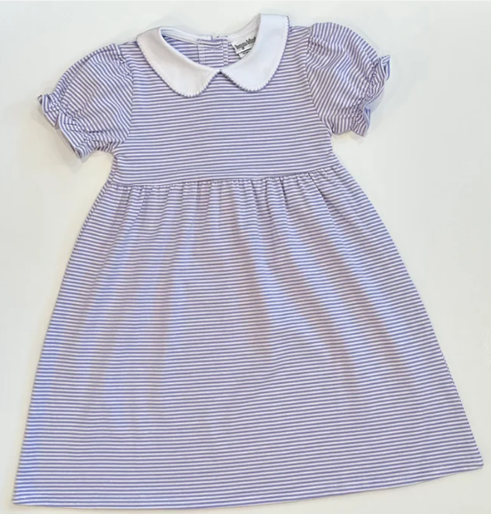 - Pre- Order - Embroidery Stripe Collar Dress