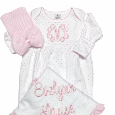 Sketch Monogram Baby Bitty Dot Gown