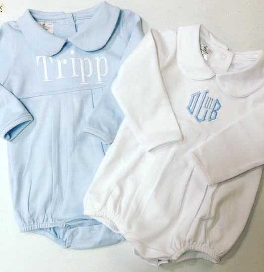 Sketch Monogram Baby Collar Pleated Bubble