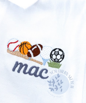 - SAMPLE SALE - Sketch Boys Sports Line Mini Design on Polo