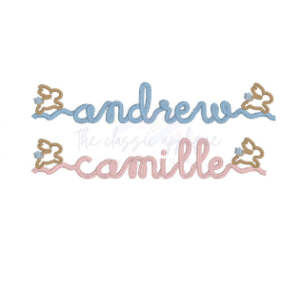 - SAMPLE SALE- Sketch Bunny Name Design
