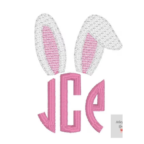 - SAMPLE SALE - Sketch Boys Monogram Bunny Ears Mini Design on Polo