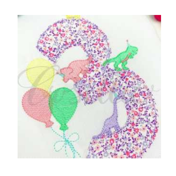 - SAMPLE SALE- Applique Dino Party Design
