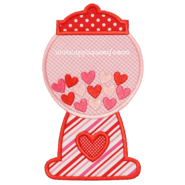 - SAMPLE SALE- Applique Heart Gum Ball Design