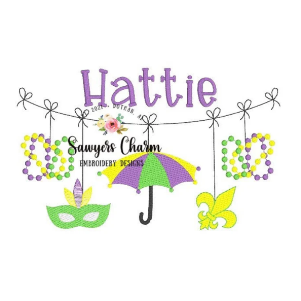 - SAMPLE SALE- Sketch Mardi Gras Banner Design