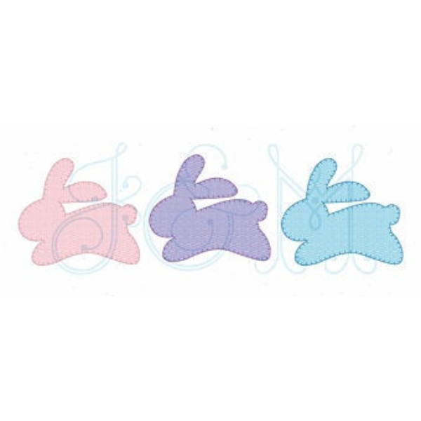 - SAMPLE SALE- Applique Bunny Trio Design