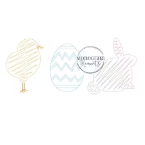 - SAMPLE SALE- Sketch Scribble Easter Trio Design