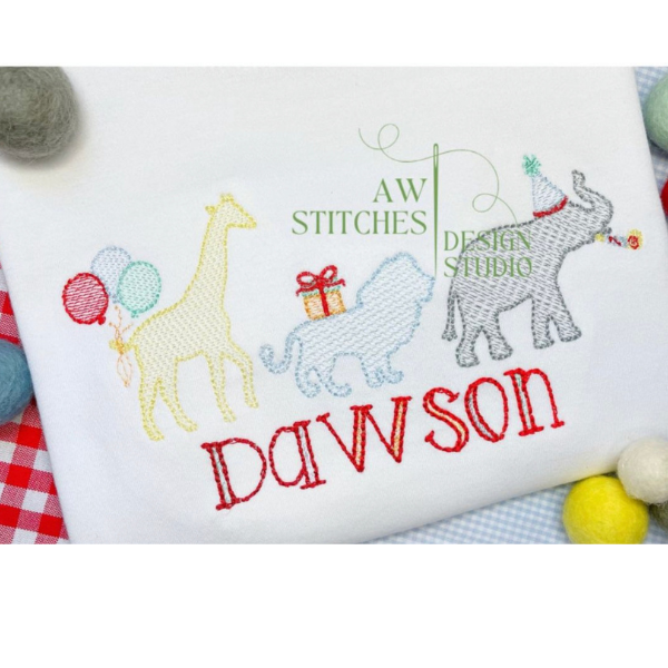 - SAMPLE SALE- Sketch Zoo Party Friends Design