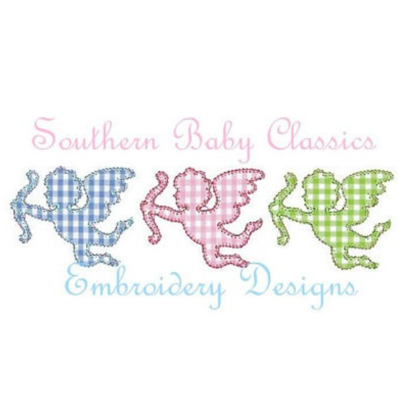 - SAMPLE SALE- Applique Cupid Trio Design