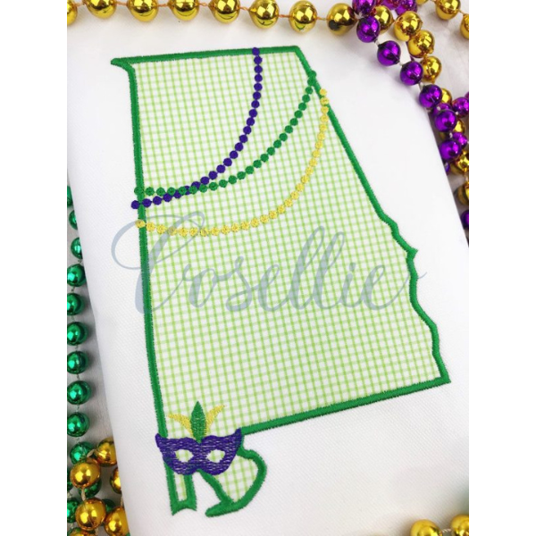 - SAMPLE SALE- Applique Mardi Gras Alabama Design
