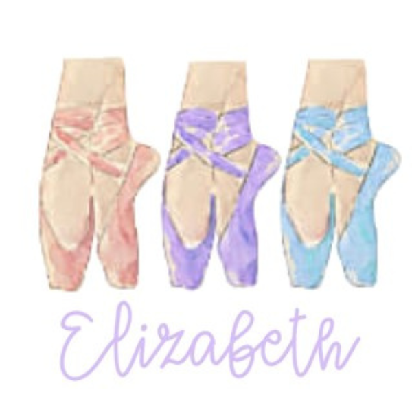 Printed Ballet Shoe Trio Design