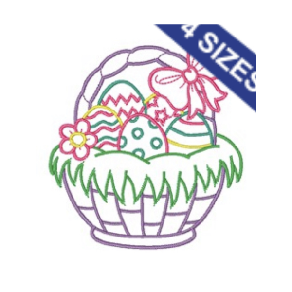 - SAMPLE SALE- Sketch Basket with Bow Design