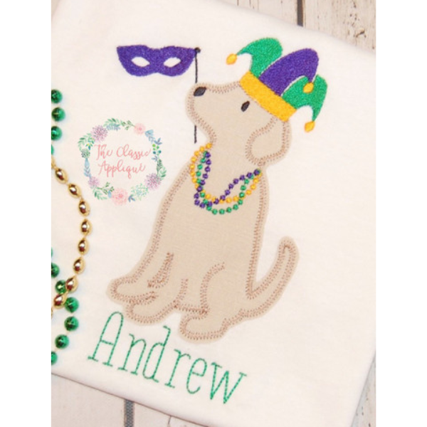 - SAMPLE SALE- Applique Party Dog Design