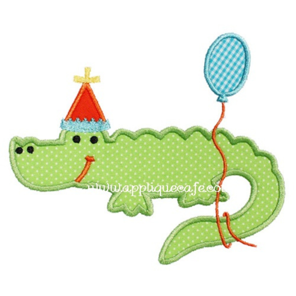 - SAMPLE SALE- Applique Alligator Party Design