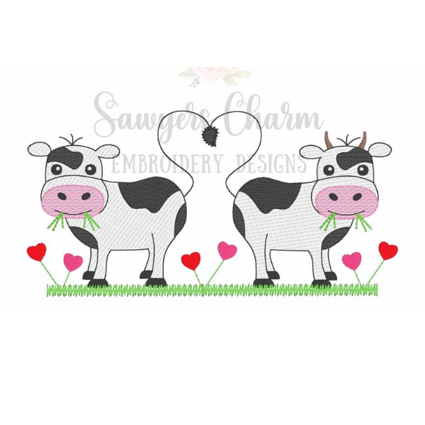 - SAMPLE SALE- Sketch Love Cows Design