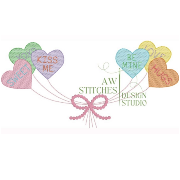 - SAMPLE SALE- Sketch Conversation Heart Swag Design