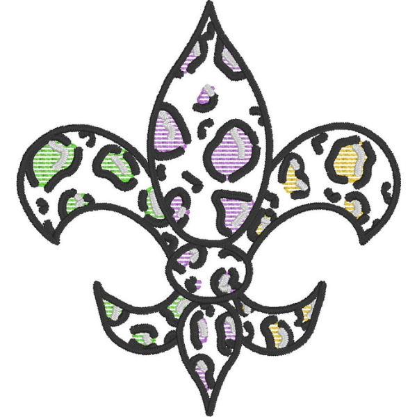 - SAMPLE SALE- Sketch Leopard Fleur De Lis Design