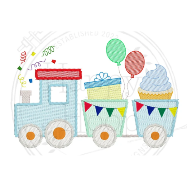 - SAMPLE SALE- Sketch Party Train Design