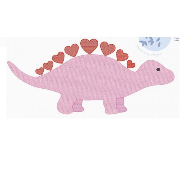 - SAMPLE SALE- Sketch Dinosaur with Hearts Design