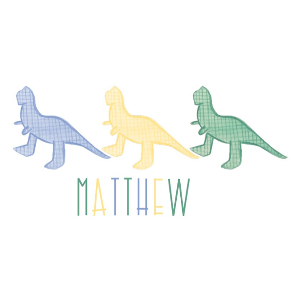 Printed Pastel Dinosaur Trio Design