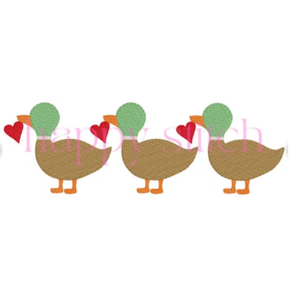 - SAMPLE SALE- Sketch Duck Love Trio Design