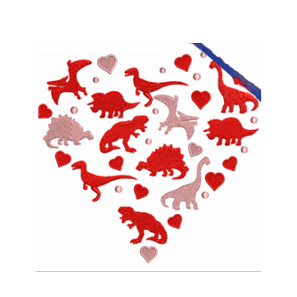 - SAMPLE SALE- Sketch Dino Love Heart Design