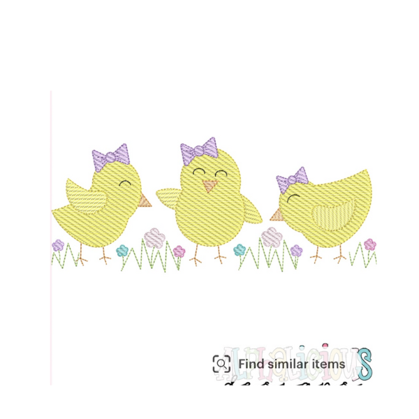 - SAMPLE SALE- Sketch Chicks with Bows Design