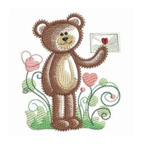 - SAMPLE SALE- Sketch Love Note Bear Design