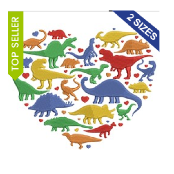 - SAMPLE SALE- Sketch Dino Heart Design