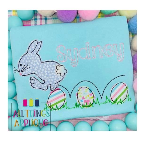 - SAMPLE SALE- Applique Jumping Bunny Design