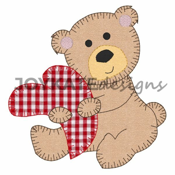 - SAMPLE SALE- Applique Bear with Heart Design