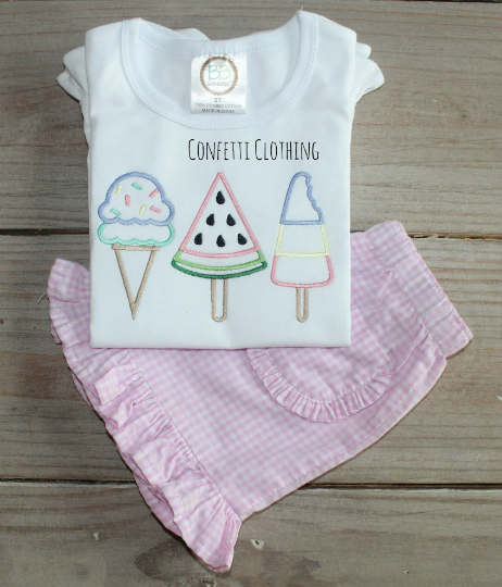 Sketch Girls Ice Cream Popsicle Shirt & Matching Bottoms