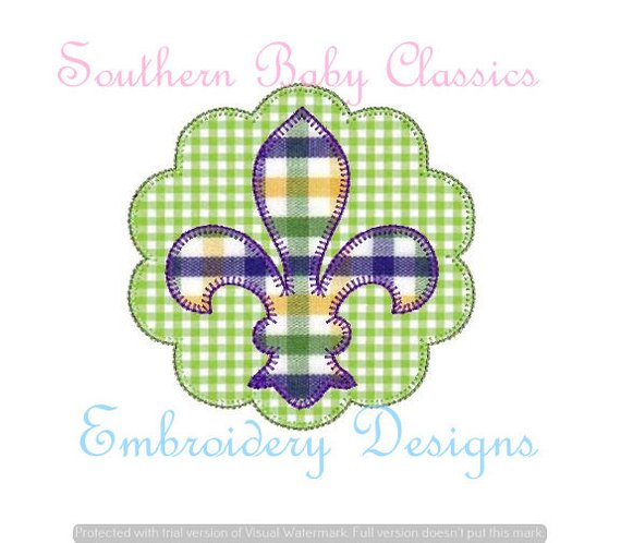 - SAMPLE SALE- Applique Fleur De Lis Patch Design