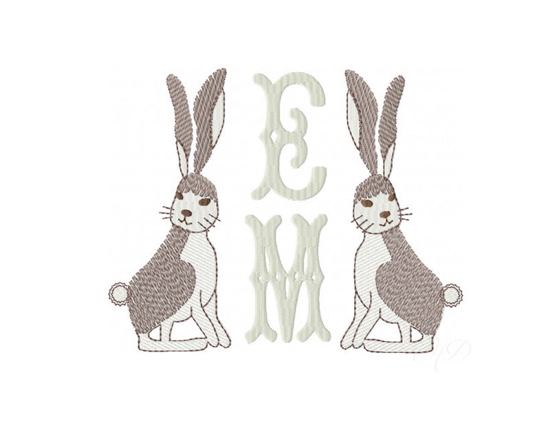- SAMPLE SALE- Sketch Big Ear Bunnies Design