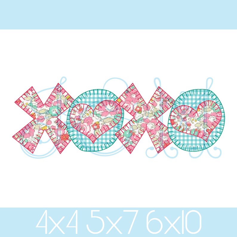 - SAMPLE SALE- Applique XOXO & Hearts Design