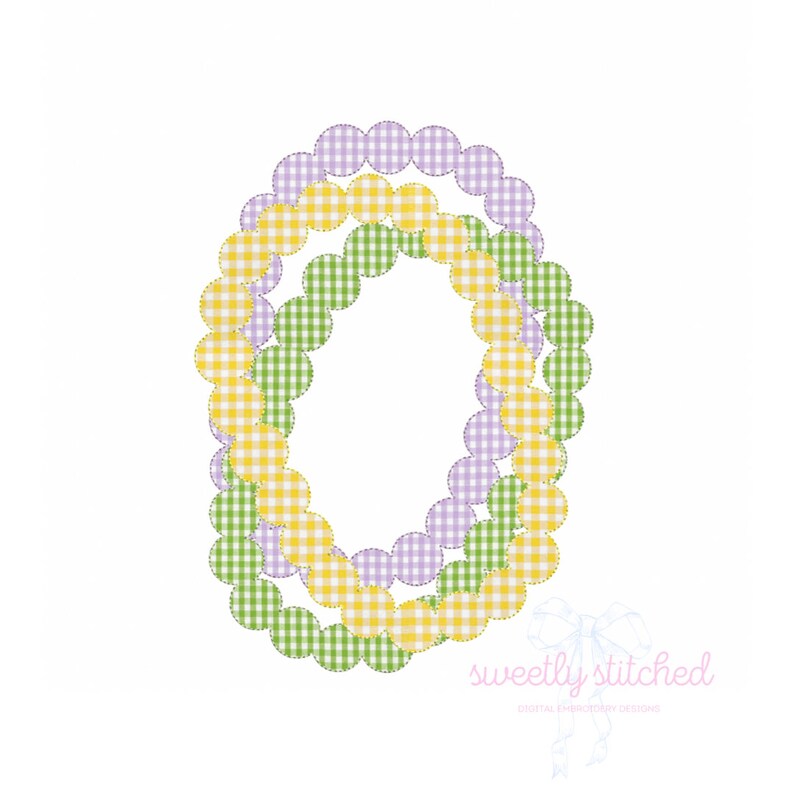 - SAMPLE SALE- Applique Mardi Gras Beads Design