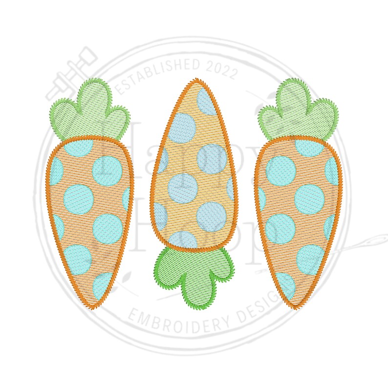 - SAMPLE SALE- Sketch Polka Dot Carrot Trio Design