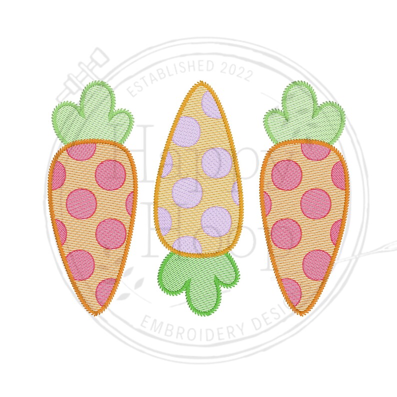 - SAMPLE SALE- Sketch Polka Dot Carrot Trio Design