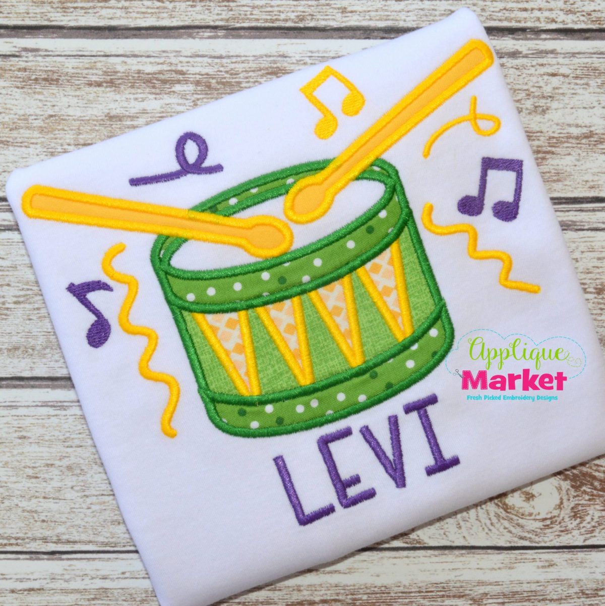 - SAMPLE SALE- Applique Party Drums Design
