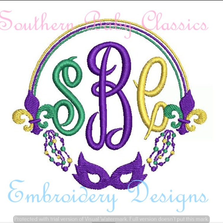 - SAMPLE SALE- Sketch Mardi Gras Frame Design