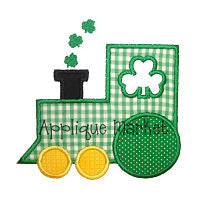 - SAMPLE SALE- Applique Clover Choo Choo Design