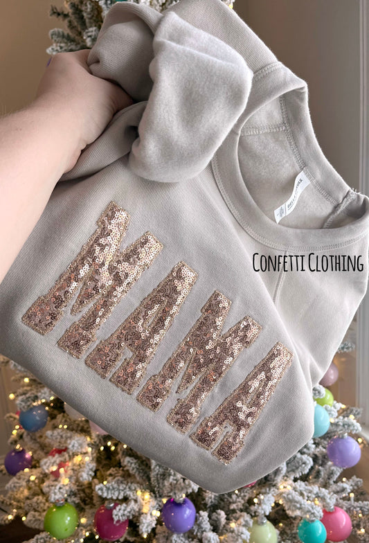 Applique Sparkle Sequin Mama Design