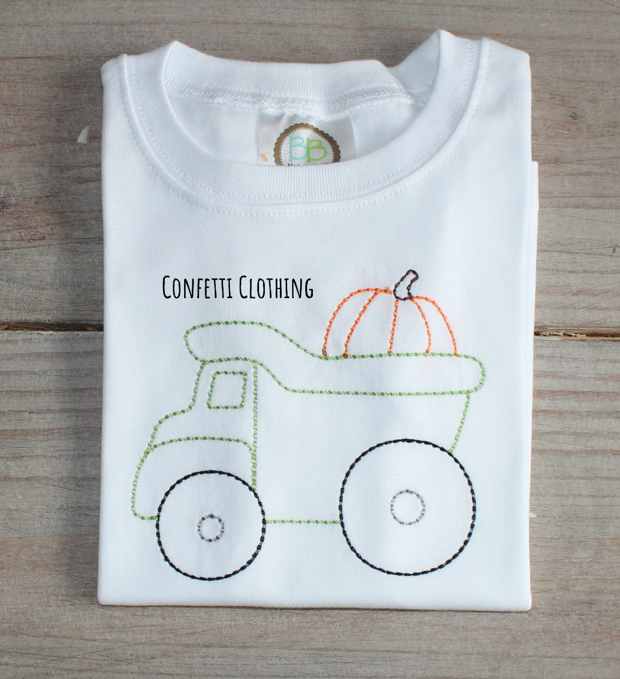 Sketch Boys Pumpkin Vintage Dump Truck Design